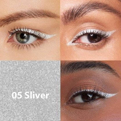 evpct 2Pcs Gold & Silver Color Gel Glitter Eyeliner Pencils Set for Women Waterline Waterproof Smudge Proof lapiz de ojos delineador de ojos contra el agua Eye Liner Makeup