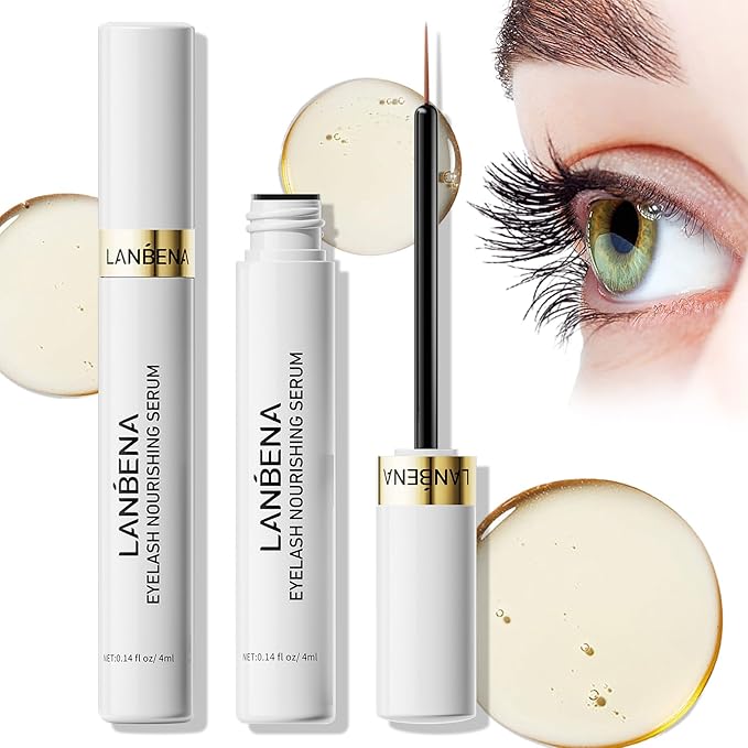 LANBENA Lash Serum, Rapid Eyelash Growth Serum, Lash Serum for Eyelash Growth Thickness, Stronger, Healthier Lashes & Brows, 4ml