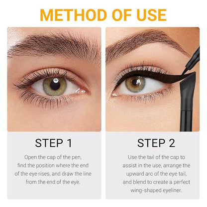evpct 3Pcs Black Red White Liquid Wing Eyeliner Stamp Eye Pencil Makeup Set Waterproof Colored Color Eye Liners Stamps Shapes delineador de ojos contra el agua delineadores de colores para ojos 1+2+10