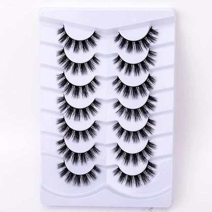 Cat Eye Natural Lashes Wispy False Eyelashes Short Fluffy Fake Lashes - 7 Pairs, ZG81