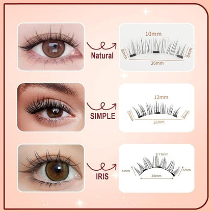 Meylora Magnetic Lashes,Meylora Magnetic Eyelashes with Applicator Reusable Eyelashes Magnet without Eyeliner Natural Look No Glue or Liner Needed for Women(Simple+Iris)