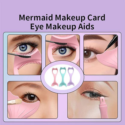 Silicone Stencil Makeup, Mascara Guard Upper Lower Eye Tape Lash Mascara Guard Applicator Eyelash Comb Cosmetic Tool,Detachable (Green)