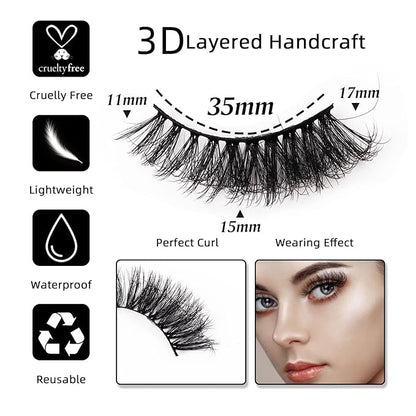 Cat Eye Natural Lashes Wispy False Eyelashes Short Fluffy Fake Lashes - 7 Pairs, ZG62
