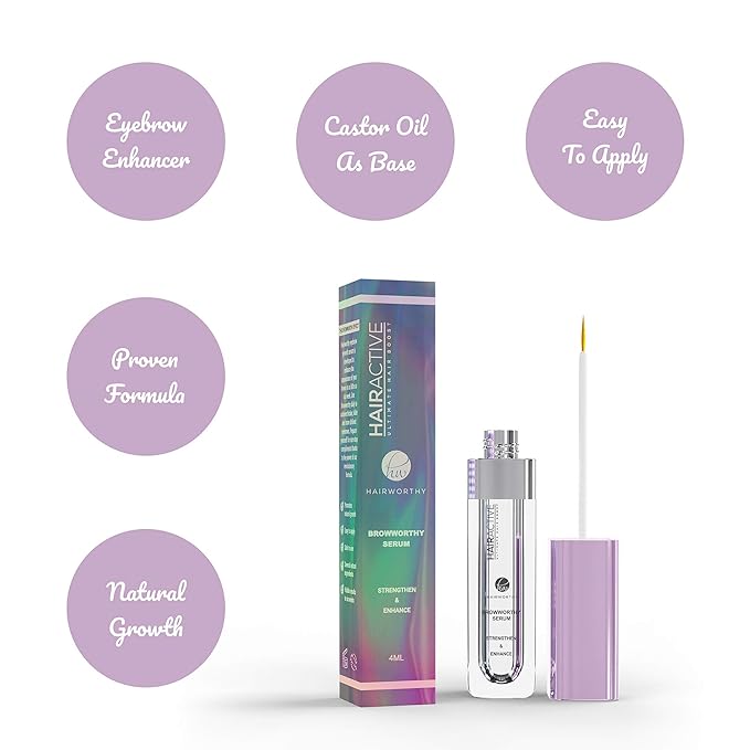 Browworthy Eyebrow Enhancing Serum for Thicker, Fuller and More Defined Eyebrows. Proven Formula Stimulates & Promotes Natural Brow Growth.