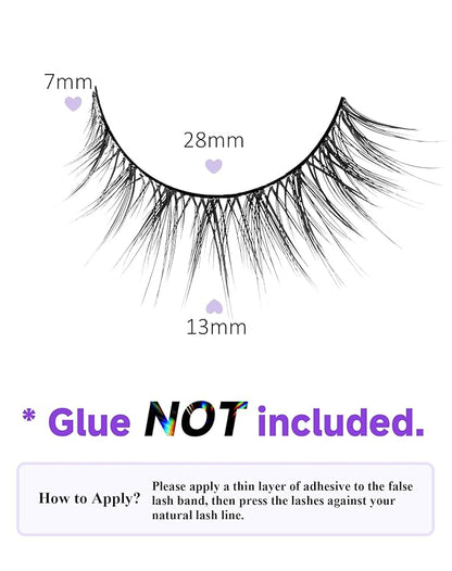 Natural Lashes Wispy Eye Lashes Pack Natural Eyelashes False Eyelashes Natural Look Fake Lashes for Small Eyes 13mm K36