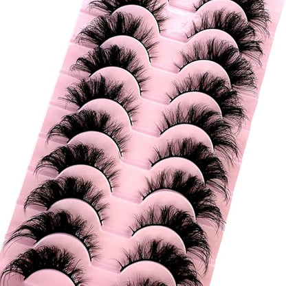 HBZGTLAD Soft Mink Eyelashes 3D Curl Winged End Eye Elongated Fake Lashes Thick Handmade Natural False Eyelash Messy Cross Lash Wholesale (AD-109)