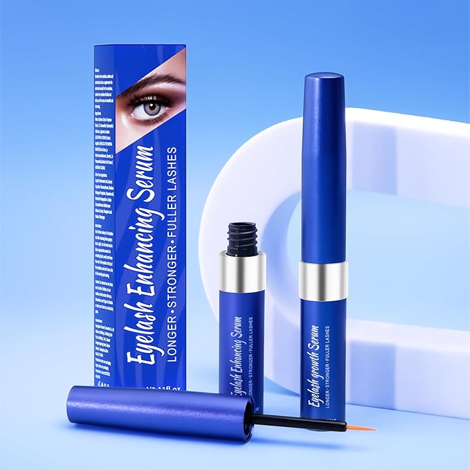 Lash Serum, Rapid Eyelash Growth Serum, Eyelash Serum for Eyelash Growth Thickness, Stronger, Healthier Lashes & Brows, Longer, Fuller, and Thicker Lashes, Vegan & Cruelty-Free (Dark Blue 3ML)