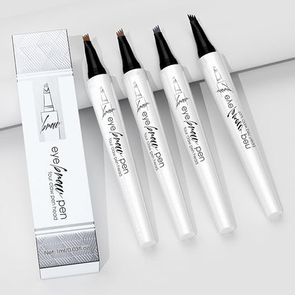 Tattoo Eyebrows Waterproof,2024 New 3D Waterproof Eyebrow Pencil,Eyebrow Pencil with Micro-Fork Tip for Women,Microblading Eyebrow Pen 4 Fork Tip Tattoo Pencil, (Dark brown)