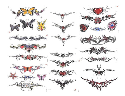 types of flowers, sexy temporary tattoo stickers and fake tattoos that look real and last long are suitable for girls, women or adults(6 * 8.3 inches,29 sheet temporary tattoo stickers)