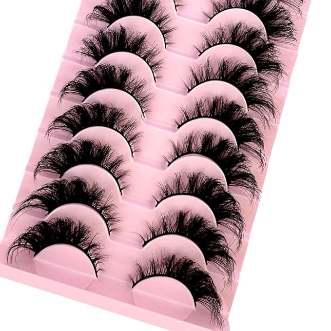 HBZGTLAD Soft Mink Eyelashes 3D Curl Winged End Eye Elongated Fake Lashes Thick Handmade Natural False Eyelash Messy Cross Lash Wholesale (AD-109)