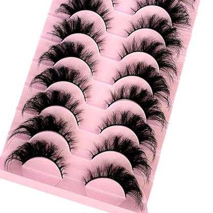 HBZGTLAD Soft Mink Eyelashes 3D Curl Winged End Eye Elongated Fake Lashes Thick Handmade Natural False Eyelash Messy Cross Lash Wholesale (AD-109)