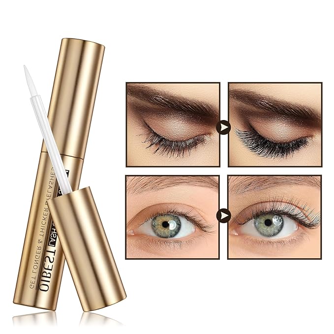 Eyelash Growth Serum for Thickness & Length, Enhances Lash Extensions, Also Promotes Brow Growth