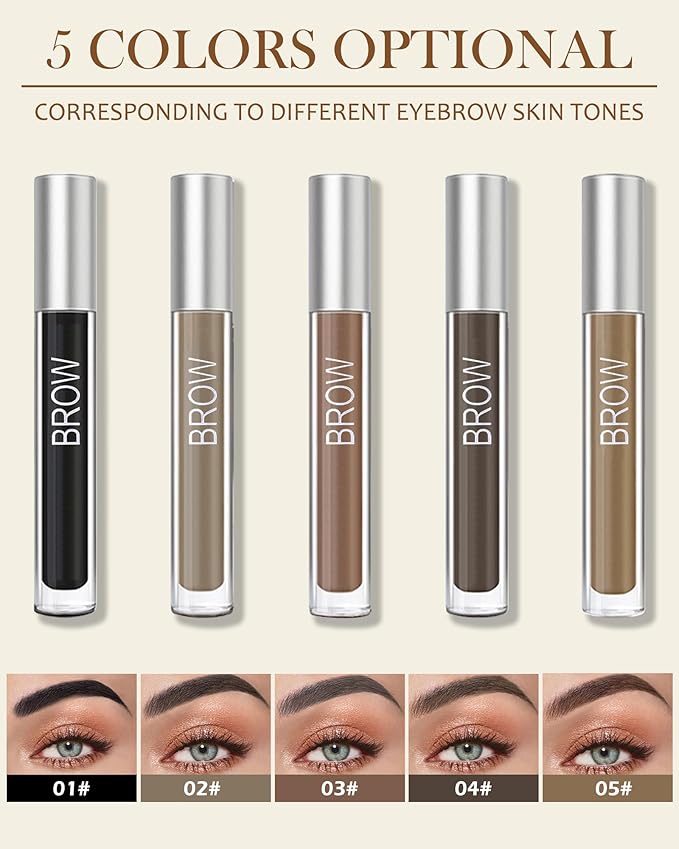 Waterproof Tinted Brow Gel- Blonde Tinted Thickening Eyebrow Gel, Brow Fast Sculpt Volumizing Eyebrow Glue, Long-Lasting Transfer-Proof Eyebrow Mascara Makeup, with Brow Razor & Brush (0.106 Oz)-03#
