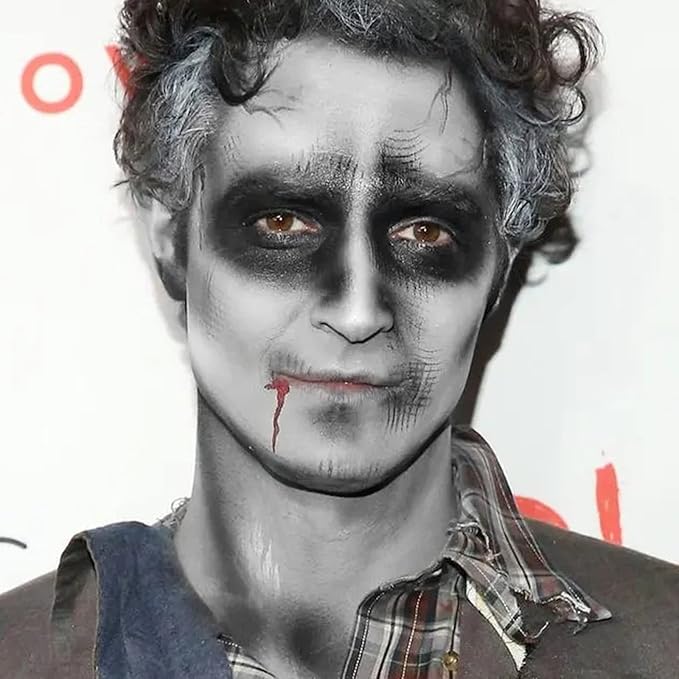 MEICOLY Grey Face Paint Stick(1.06 Oz),Sweatproof Waterproof Full Body Paint Stick,Face Painting for Halloween SFX Zombie Homestuck Grayscale Cosplay Makeup