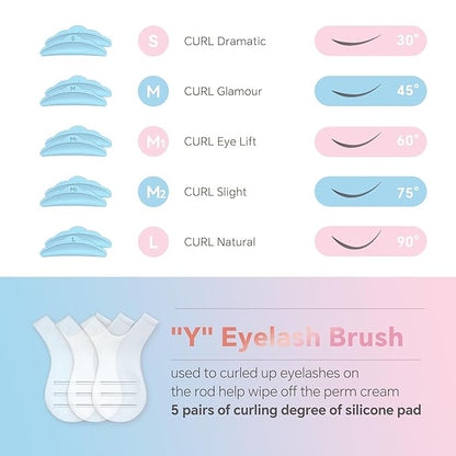 2023 Upgraded Eyelash Lift Kit,Eyelash Perm Kit,Eyelash Perm Professional Curling Extension Set,Semi-Permanent Perming Wave Suitable For Salon and Home Use