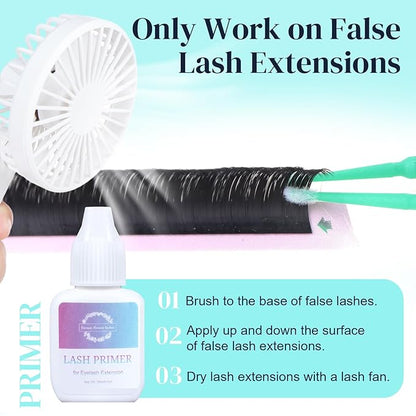 Lash Primer and Bonder Kit for Eyelash Extensions 15+15ml Super Bonder Glue Accelerator Increase Adhesive Bonding Power Eyelash Primer Pretreatment for Semi Permanent Lash Extensions-Pink