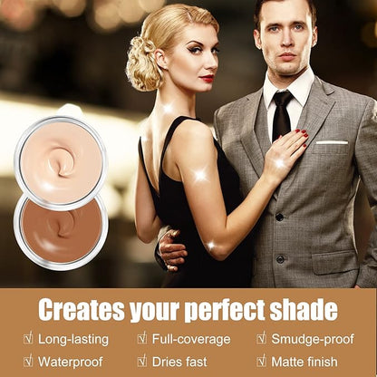 Tattoo Cover Up Makeup, Full Coverage Concealer Cream, Waterproof & Sweatproof Concealer for Scars, Vitiligo, Dark Spots – Long-Lasting, Natural Finish for Body & Legs (2 Colors)