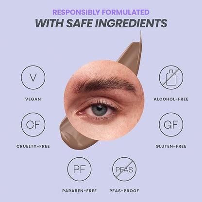 Wonderskin Wonder Blading Brow Stain & Go Masque - Long Lasting Eye Brow Tint, Transfer Proof and Smudge Proof Eyebrow Tint Stain (Brunette)