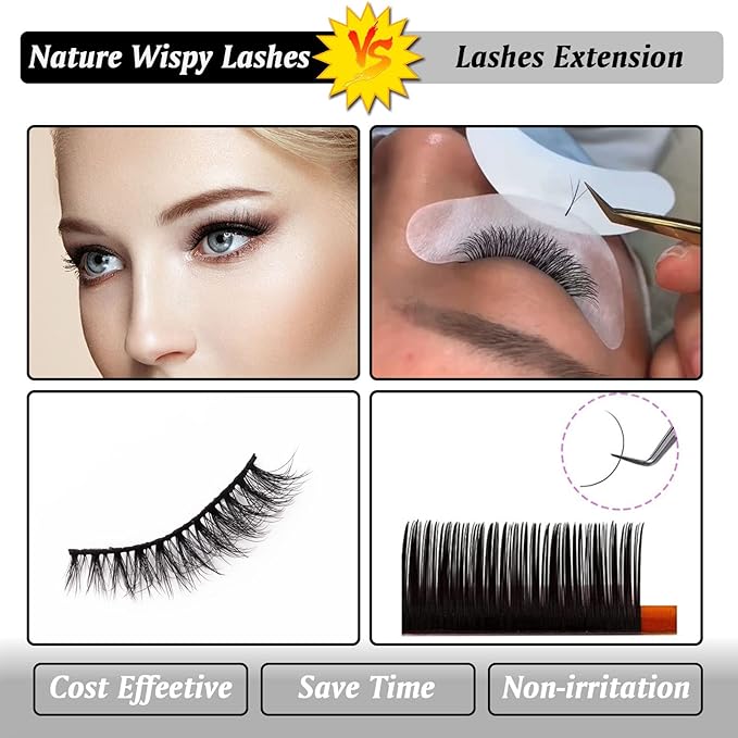 Cat Eye Natural Lashes Wispy False Eyelashes Short Fluffy Fake Lashes - 7 Pairs, ZG71