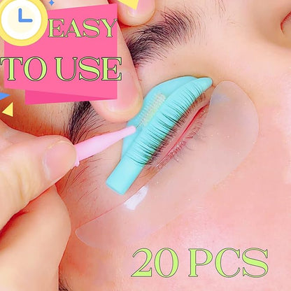 Lash Lift Pads,DIY Eyelash Lift Pads,Eyealsh Perm Rods,Lash Lifting at Home 10 Pcs Eyelash Curler Pads 5 Size SMM1M2L Reusable Soft Silicone Shields (Pink Mini Brush)