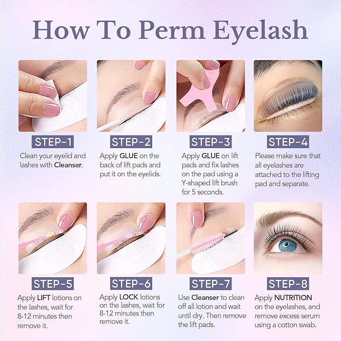Libeauty Eyelash Lift Kit and Brow Lamination Kit 2 in 1, Lash Perm Lotion Sachet Disposable Quick Curling Perming Use at Home or Salon Lash Lifting System - Updated Version