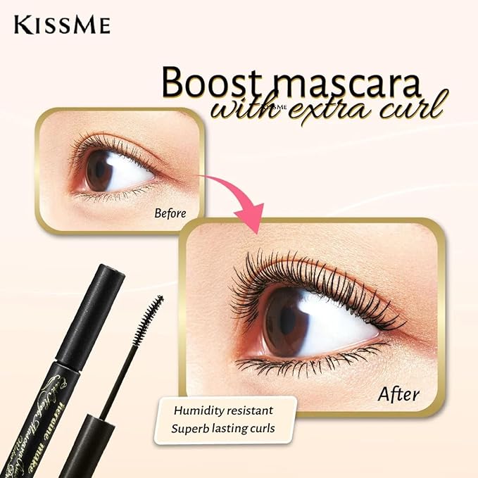 HEROINE MAKE by KISSME Curl Keep Mascara Base, Waterproof, Long-Lasting Clear Primer for Enhanced Lash Curl and Definition, White Essence Formula, 0.21 fl oz