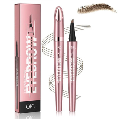 3D Waterproof Microblading Eyebrow Pen,Micro 4 Point Eyebrow Pencil for Women Brown, Long-lasting Natural Smudge-proof Precision Magical Microblade Brow pen (1# Light Brown)