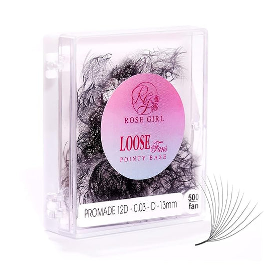 Loose Promade Fans - Natural Look Handmade Volume Eyelashes From 3D To 16D - C CC D DD Curl - False Lashes Extensions - Thickness 0.03~0.1 mm - 8~20 mm Length (12D-0.05-CC (14mm))