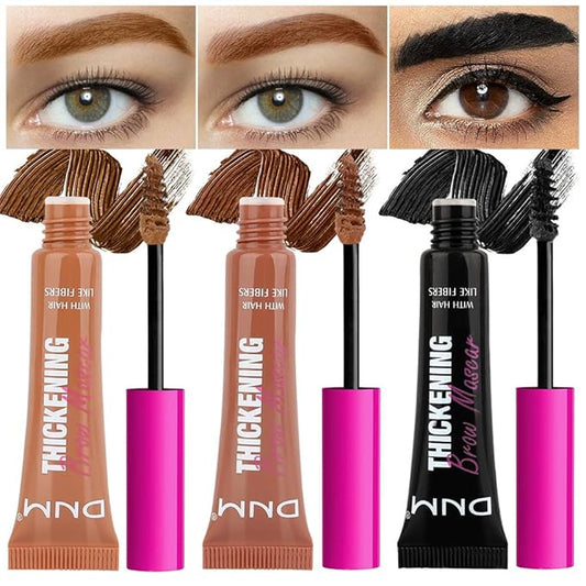 Tinted Thickening Brow Mascara,Brow Fast Sculpt,Waterproof, Transfer-proof, Brush to Fill in Eyebrows and Cover Gray Hairs - Cruelty Free (3pcs 03 Auburn &04 Rich Auburn &08 Black)
