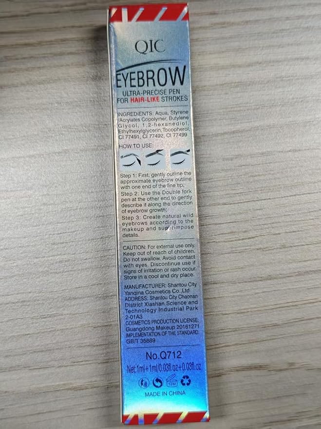 Microblading Eyebrow Pen,2-in-1 Dual-Ended Eye Brow Pencil with 2-Fork-Tip and Precise Brush-Tip, Waterproof Long Lasting Eyebrow Pen for Natural Hair-Like Brows(Black)