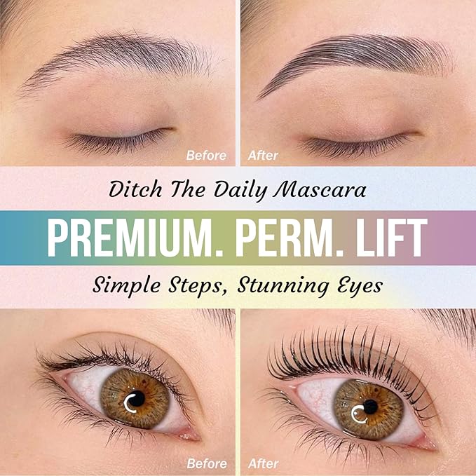 PERMANIA Eyelash Lift Kit, Brow Lamination Kit for Tube Design Easy to Apply for Natural Results Instant Lifting & Curling at Home or Professional Use