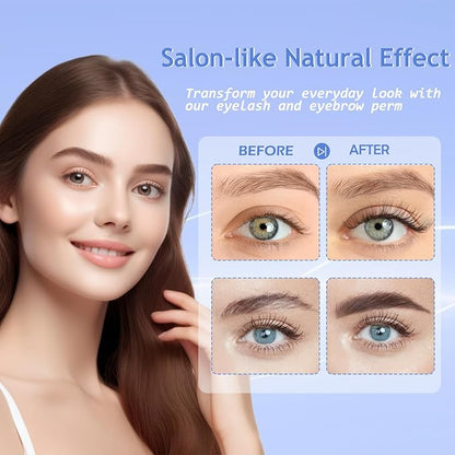 Lash Lift Kit & Brow Lamination Kit - 4 in 1 Professional Black Eyelash and Eyebrow Perm Kit - Results up to 8 Weeks -Easy to Apply and Long Lasting Finish -Suitable for Salon & Home