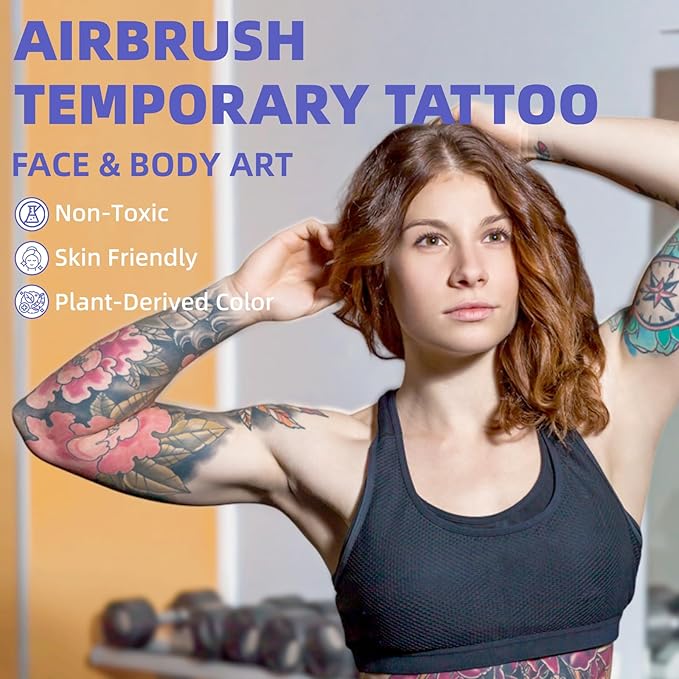 Ophir Airbrush Body Paint, 12x Airbrush Tattoo Ink Pigment Set for Airbrushing Temporary Tattoo Airbrush Body Tattoo Colors 1.06oz/Bottle