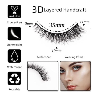 Cat Eye Natural Lashes Wispy False Eyelashes Short Fluffy Fake Lashes - 7 Pairs, ZG69