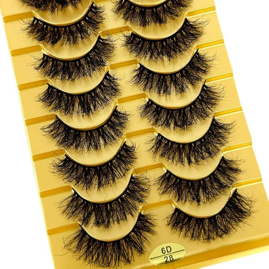 HBZGTLAD Soft Mink Eyelashes 3D Curl Winged End Eye Elongated Fake Lashes Thick Handmade Natural False Eyelash Messy Cross Lash Wholesale (6D28)