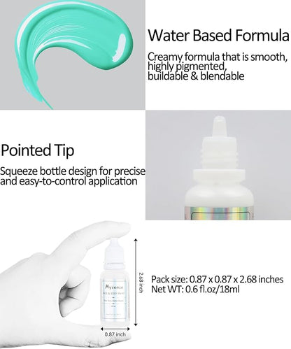 Mysense Teal Face Body Paint,Water Based Washable Face Paint,Non-toxic Cream Body Paint for Adults and Children Halloween Costume Special Effects Cosplay Makeup,0.6oz