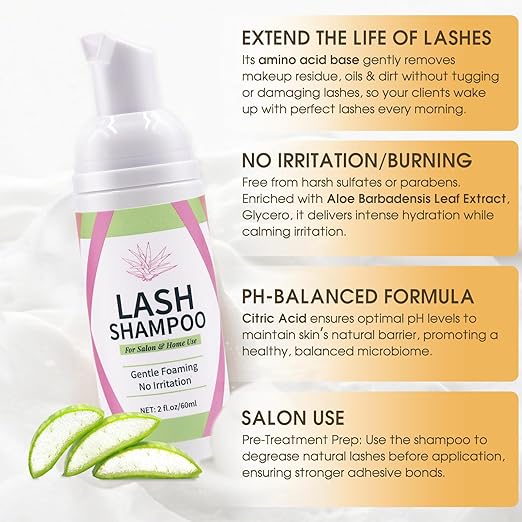 Lash Bonder Primer and Shampoo Kit for Eyelash Extensions, Glue Accelerator Lash Sealant, Pre-treatment Primer Protein Oil Cleanse Remover, Makeup Tools for Professional Use (15ml+15ml+60ml)