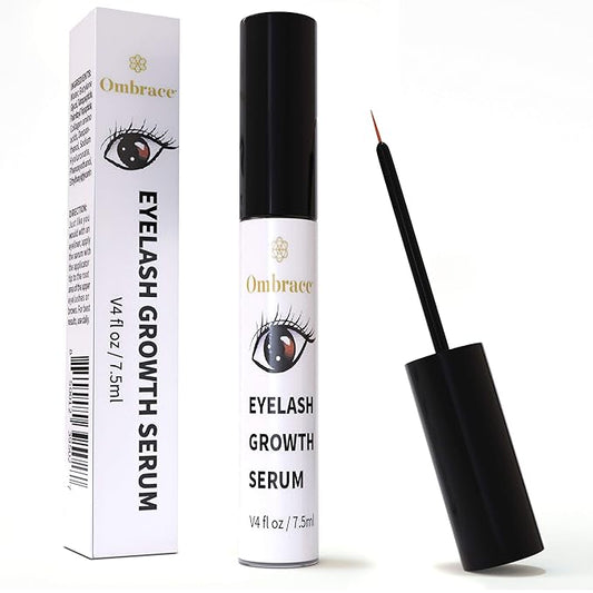 Eyelash Growth Serum - Eyebrow Growth Serum - Irritation Free Formula - Lash & Brow Boost Serum - Enhancer For Longer & Thicker Eyelashes & Eyebrows - [Bonus Size 7.5ml] By Ombrace Eyelash Serum