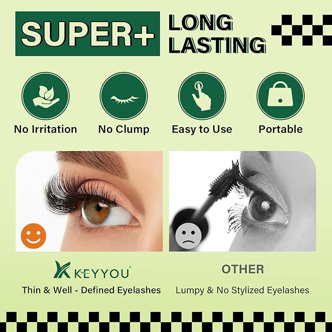Lash Bond and Seal 10ML Bond and Seal Lash Glue KEYYOU Lash Cluster Glue Mascara for Long Lasting WaterProof Lash Extension Glue Black-5ml+5ml