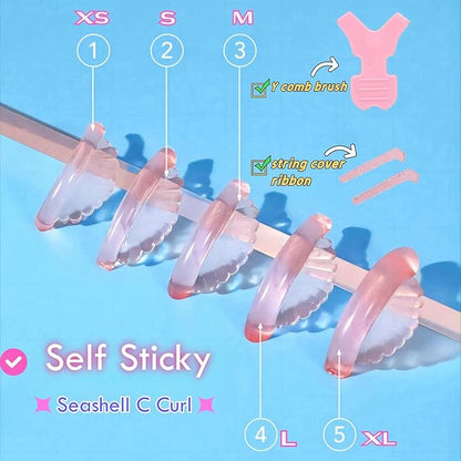 Lashlift Pads Shields 2025 New No glue Eyelash Lifting Shield Self Sticky Lash Lift Rods Lami Lamination Roller U Curler Pad Soft Eyelash Perm Rod 5 Size Air Bubble Silicone-Light Weight Guard