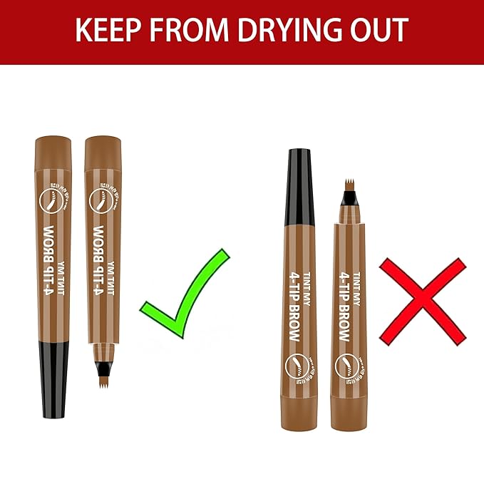 2024 New Magic Eyebrow Pencil, 3D Waterproof Microblading Eyebrow Pencil Contouring Pen, 4-point Brow Lifter, Natural Fine Stroke Microblading Eyebrow Pencil(Light Brown)