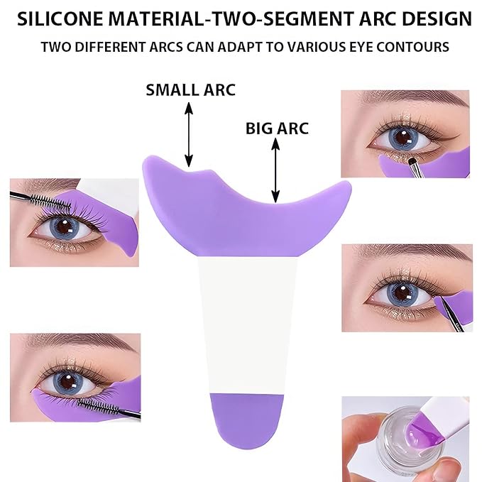 1Pieces 3 in 1 Eyelash Tools Mascara Shield,1PC Paste False Eyelash,10 Pcs Disposable Makeup Applicators, 1 Pairs Lower Eyelash Stamps Tool,1 Eyeshadow and Eyeliner Stencils Pad for Make Up Beginner