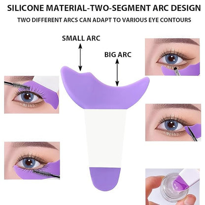 1Pieces 3 in 1 Eyelash Tools Mascara Shield,1PC Paste False Eyelash,10 Pcs Disposable Makeup Applicators, 1 Pairs Lower Eyelash Stamps Tool,1 Eyeshadow and Eyeliner Stencils Pad for Make Up Beginner