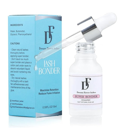 Lash Bonder for Eyelash Extensions Super Bonder for Lashes Extensions Glue Accelerator Adhesive Companion Waterproof Lash Bond Sealant Reduce Fumes 15ml-Blue Unscented