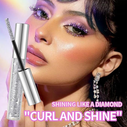 Petansy 3 Colors Glitter Mascara Waterproof Long Lasting Lightweight Smudge-Proof Colored Mascara Diamond Sparkling Colorful Mascara，Voluminous Colorful Eyelashes Party Stage Use Makeup for Women