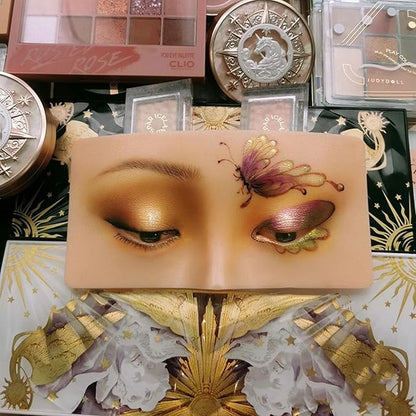 muzlee Face Eyes Makeup Practice Board 3D Realistic Face Skin Board Practice Model for Eyeshadow Eyeliner Eyebrow Lash Mapping