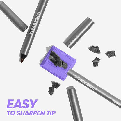 Wonderskin 1440 Longwear Purple Waterproof Eyeliner Pencil - Sharpenable Eyeliner Pencil and Smudge Proof Deep Purple Eye Liner Pencils (Eggplant)