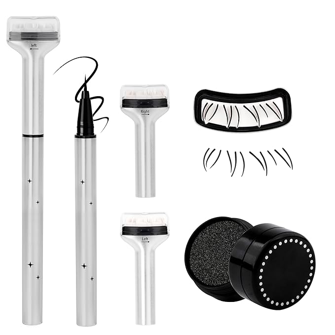 Lower Lash Stamp Bottom Eyelash Stamp with Ink Waterproof Formula &Long Lasting Natural Looking Lower Lashes Quick Eye Makeup Tool(Black)