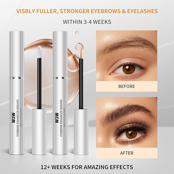 Eyelash and Eyebrow Serum Set Nourishing Lash & Brow Serum Pack for Thicker Longer Lashes and Brows Gentle Eyelash Eyebrow Serum Plant Ingredients No Irritating