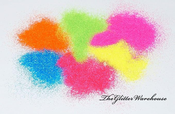 6pc GlitterWarehouse Loose Bright & Bold Neon Matte Cosmetic Glitter